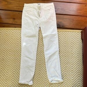 Paige white hoxton crop rollup white denim 29